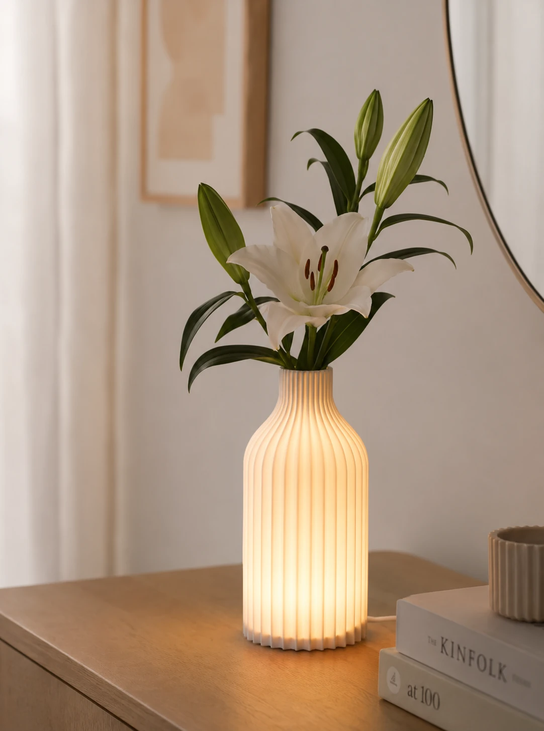 Ilumina con planta decorativa en interior